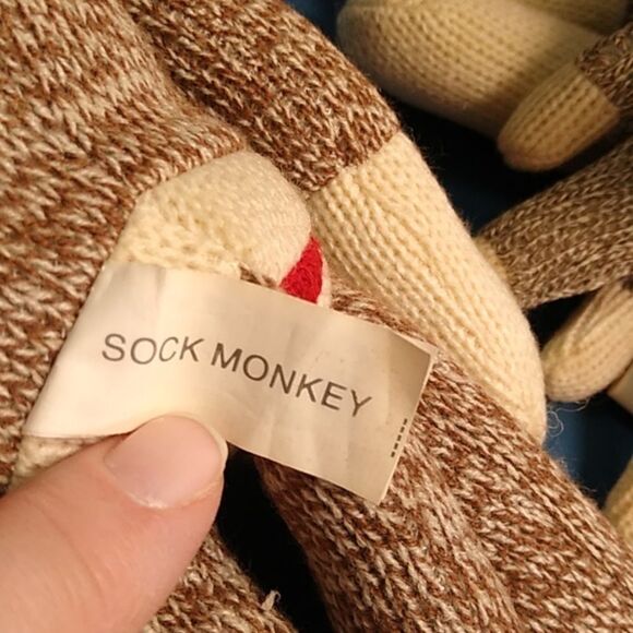 Sock Monkey Plush Toy Set - Bunch of Monkeys and Small Tree Ornament (5) - Picture 2 of 8